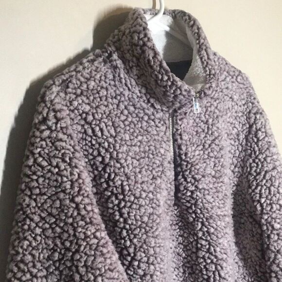 Zesica top women’s size large L Sherpa like quarter zip pullover - Picture 2 of 9